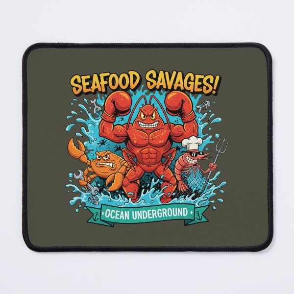 Item preview, Seafood Savages Ocean Underground - Lobster Boxer Cartoon designed and sold by AwesomeBeyondLimits.