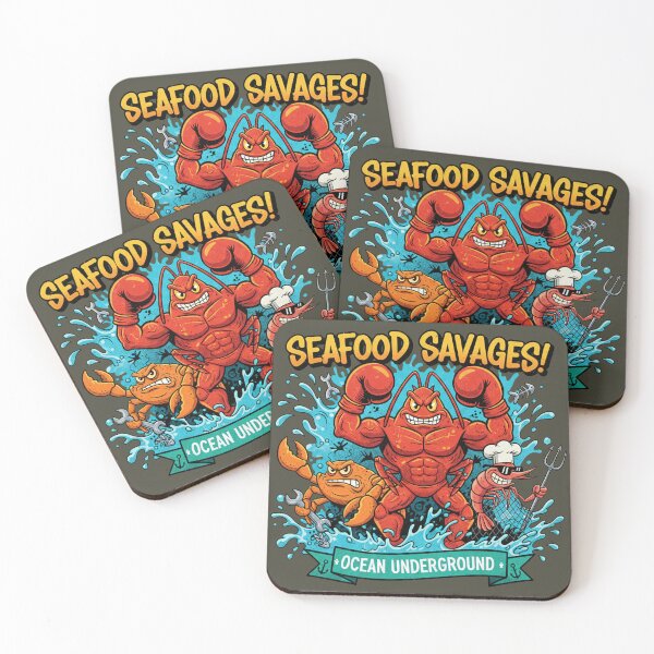 Item preview, Seafood Savages Ocean Underground - Lobster Boxer Cartoon designed and sold by AwesomeBeyondLimits.