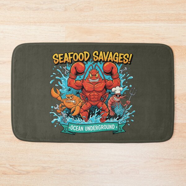 Item preview, Seafood Savages Ocean Underground - Lobster Boxer Cartoon designed and sold by AwesomeBeyondLimits.