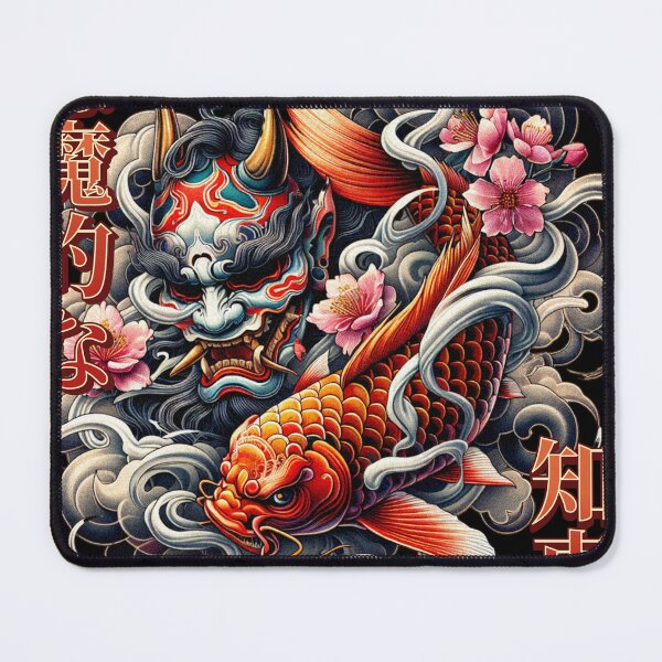 Item preview,  Japanese Anime Samurai Demon Mask Koi Fish Gift designed and sold by InkyGenies.
