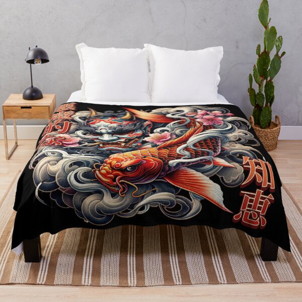 Item preview, Japanese Anime Samurai Demon Mask Koi Fish Gift designed and sold by InkyGenies.