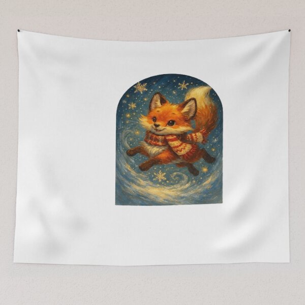 Item preview, Cute Fox Wearing Christmas Scarf designed and sold by Angelle55.