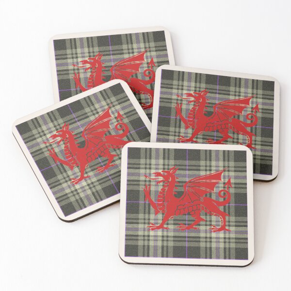 Item preview, Afallon Welsh Tartan – The Island of Apples & y Ddraig Goch - the red dragon v4 designed and sold by WheelieGdArt.