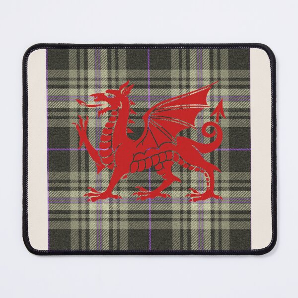 Item preview, Afallon Welsh Tartan – The Island of Apples & y Ddraig Goch - the red dragon v4 designed and sold by WheelieGdArt.