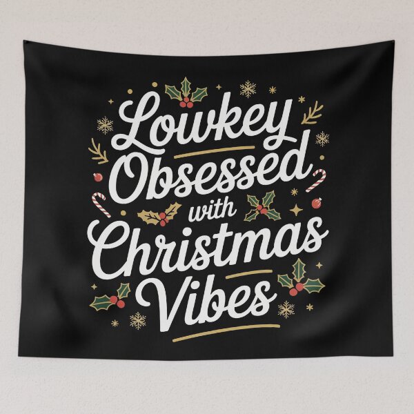 Item preview, Lowkey Obsessed with christmas vibes, funny Gen Z and gen Alpha Christmas designed and sold by NoetherSym.
