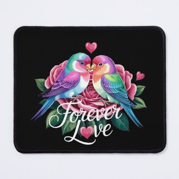 Item preview, Romantic Lovebirds T-Shirt – Pastel “Forever Love” Art with Roses for Couples & Valentine’s Gifts designed and sold by GemBob Creations.