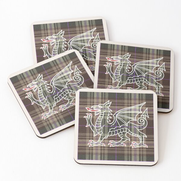Item preview, Afallon Welsh Tartan – The Island of Apples & y Ddraig Goch - the red dragon v3 designed and sold by WheelieGdArt.