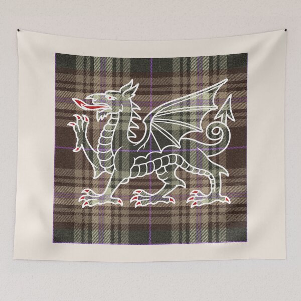 Item preview, Afallon Welsh Tartan – The Island of Apples & y Ddraig Goch - the red dragon v3 designed and sold by WheelieGdArt.