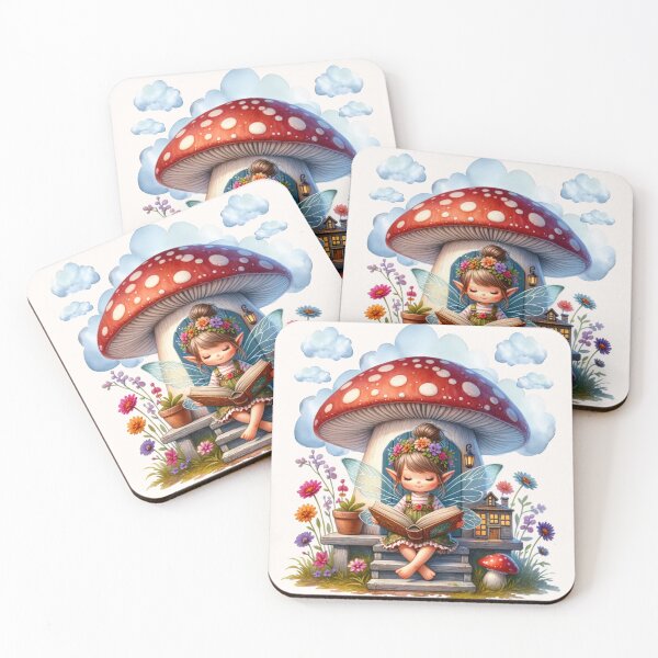 Item preview, Cottagecore Fairy Mushroom Watercolor Book - Gift for Book & Literature Lovers designed and sold by InkyGenies.