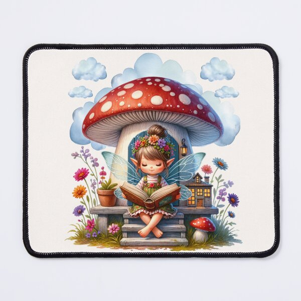 Item preview, Cottagecore Fairy Mushroom Watercolor Book - Gift for Book & Literature Lovers designed and sold by InkyGenies.