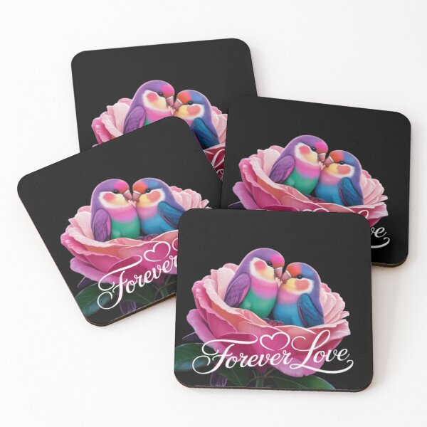 Item preview, Romantic Lovebirds T-Shirt – “Forever Love” Pastel Birds in Rose Illustration for Couples & Valentine’s Gifts designed and sold by GemBob Creations.