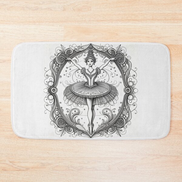 Item preview, logo picture graphic graffiti illustration conceptual art, product, colors white and black pattern Vector line art. Beautiful ballerina music box, designed and sold by gulka8.