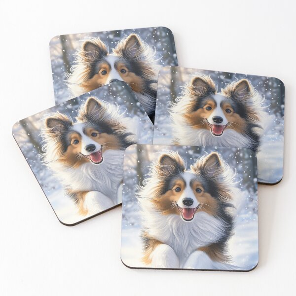 Item preview, Shetland sheepdog Running in Snow designed and sold by PetsArt.