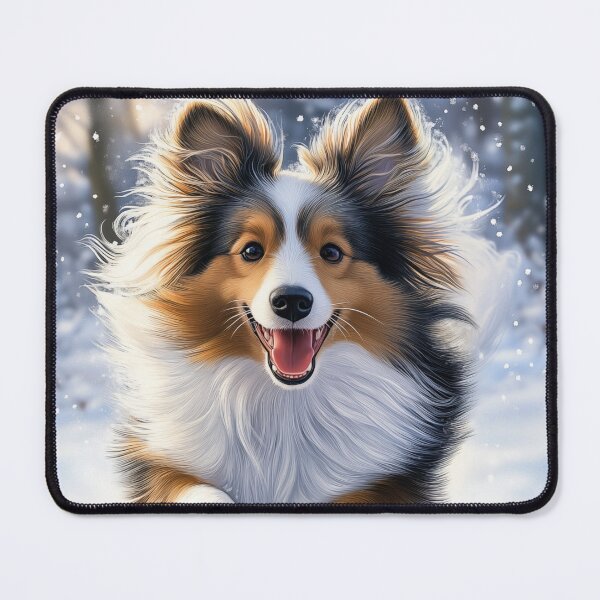 Item preview, Shetland sheepdog Running in Snow designed and sold by PetsArt.