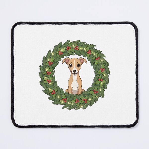Item preview, Cute Whippet Puppy in Christmas Wreath - Christmas Dog Lover designed and sold by The Real Life Symphony.