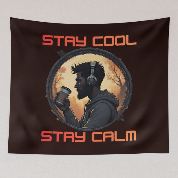 Item preview, Stay Cool Stay Calm – Urban Coffee Lover Art designed and sold by Brainy Bites19.