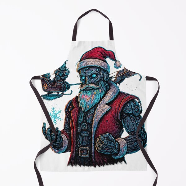 Item preview, Gothic Cyber Santa – Futuristic Christmas Cyborg with Neon Magic designed and sold by BlackDot Studio.