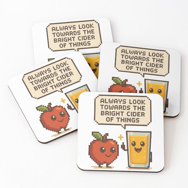 Item preview, Always Look Toward the Bright Cider of Things | Cute Pixel Apple & Apple Cider Pun Design designed and sold by BoxaroundJacks.
