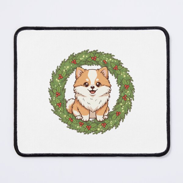 Item preview, Cute Pomeranian Puppy in Christmas Wreath - Christmas Dog Lover designed and sold by The Real Life Symphony.