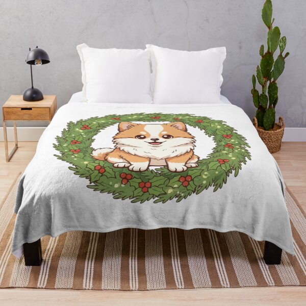 Item preview, Cute Pomeranian Puppy in Christmas Wreath - Christmas Dog Lover designed and sold by The Real Life Symphony.