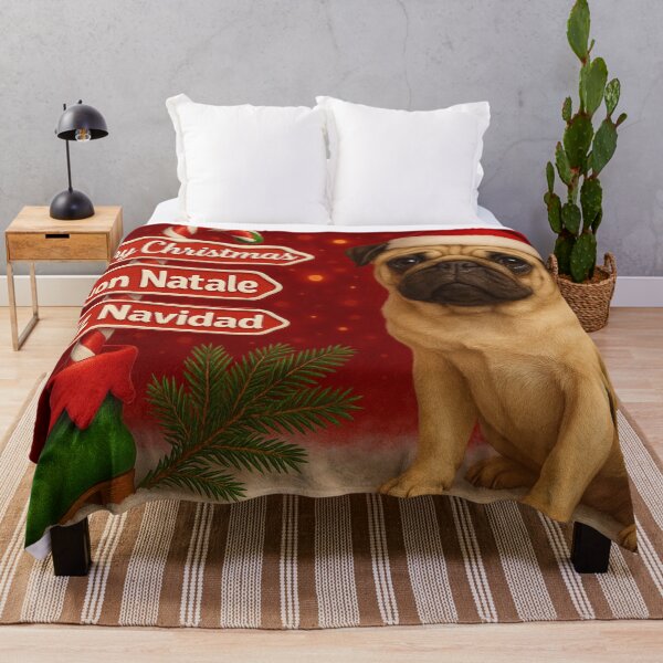 Item preview, Cute Christmas Pug With Candy Cane Sign designed and sold by GivingJoy.