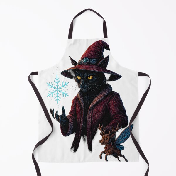 Item preview, Gothic Christmas Wizard Cat – Magical Snow Summoner designed and sold by BlackDot Studio.