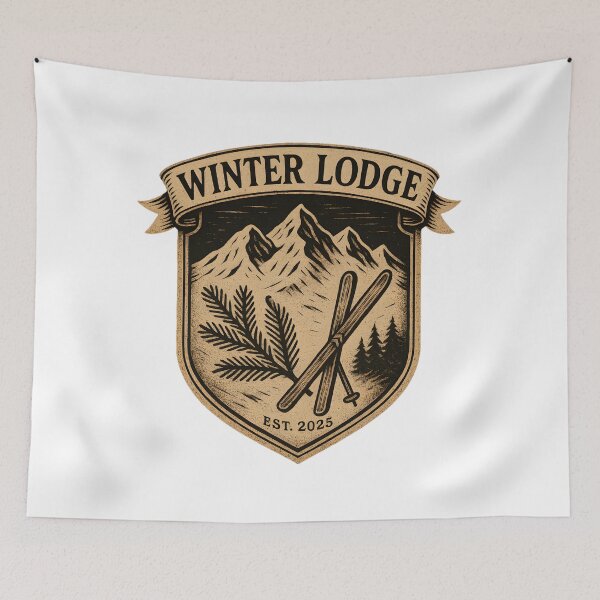 Item preview, Winter Lodge Ski Club Vintage Mountain Badge designed and sold by TaRoPonn.