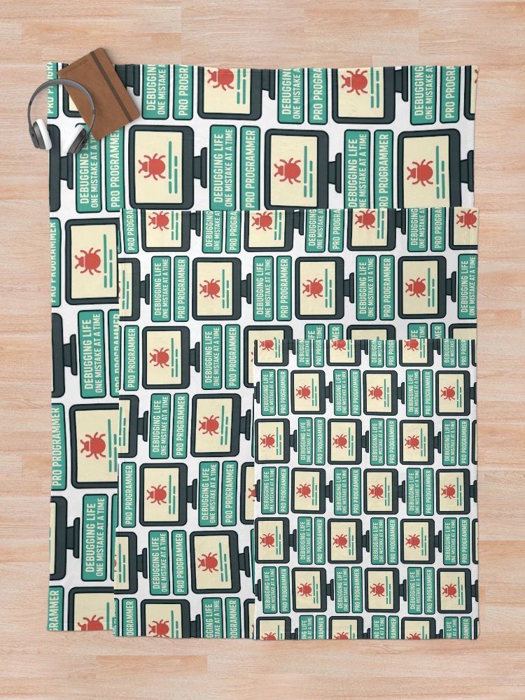 Thumbnail 5 of 6, Throw Blanket, Pro Programmer Debugging Life Design designed and sold by TeeTimeTreasure.