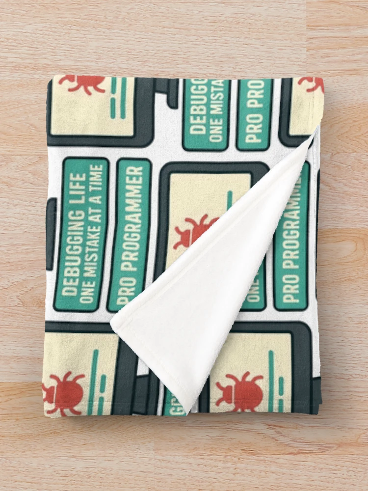 Thumbnail 3 of 6, Throw Blanket, Pro Programmer Debugging Life Design designed and sold by TeeTimeTreasure.