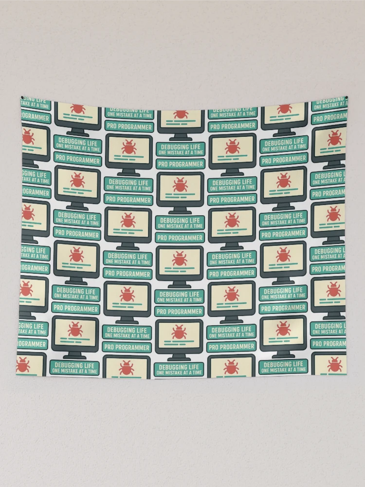 Thumbnail 2 of 3, Tapestry, Pro Programmer Debugging Life Design designed and sold by TeeTimeTreasure.