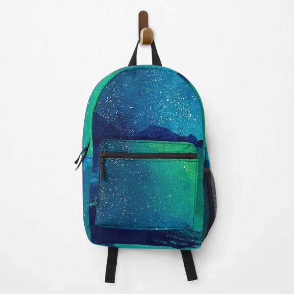 Item preview, Green Aurora Over Sea - Hand-Painted Northern Lights Night Sky Art designed and sold by stainsbystev.
