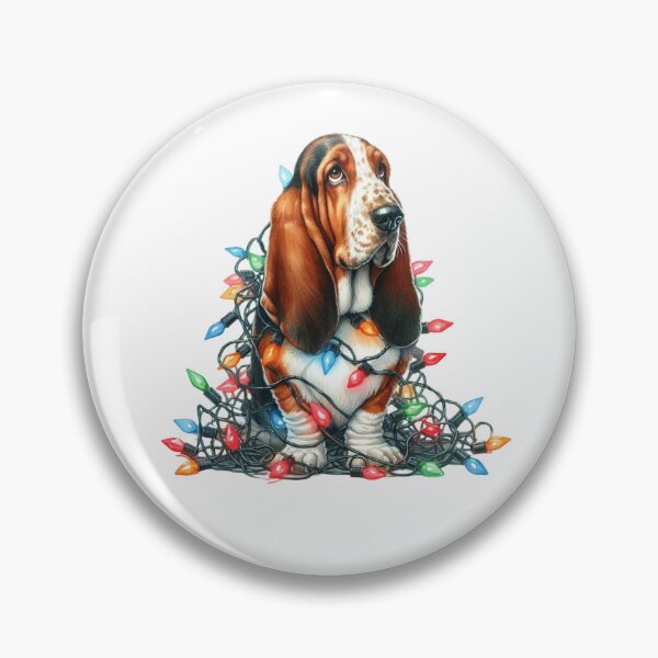 Item preview, Festive Basset wrapped in lights designed and sold by JonysCreativeDesigns.
