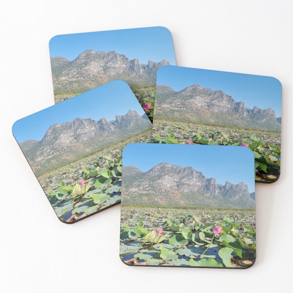 Item preview, Lotus Pond with Mountain Background designed and sold by Sam-Travels.