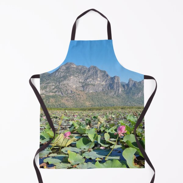 Item preview, Lotus Pond with Mountain Background designed and sold by Sam-Travels.