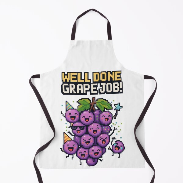 Item preview, Well Done Grape Job | Cheering Pixel Grapes Pun Design designed and sold by BoxaroundJacks.