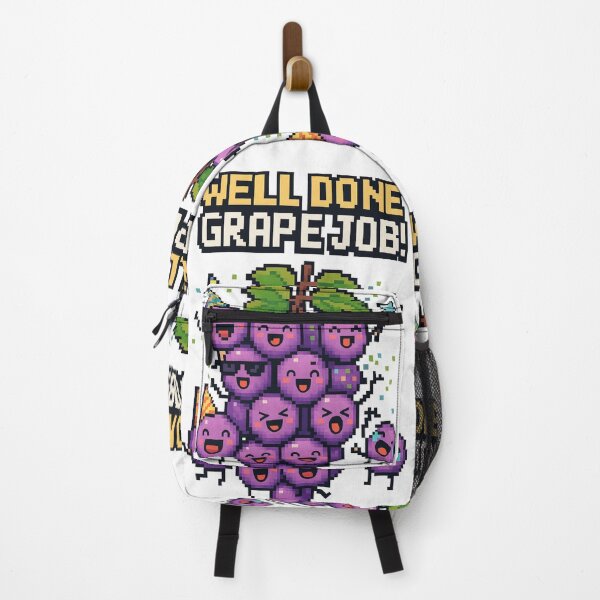 Item preview, Well Done Grape Job | Cheering Pixel Grapes Pun Design designed and sold by BoxaroundJacks.