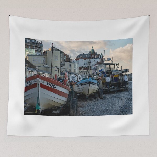 Item preview, Fishing boats on Cromer beach designed and sold by yackers1.