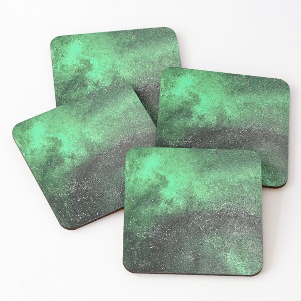 Item preview, Green Nebula Painting - Abstract Space Scene with Stars designed and sold by stainsbystev.