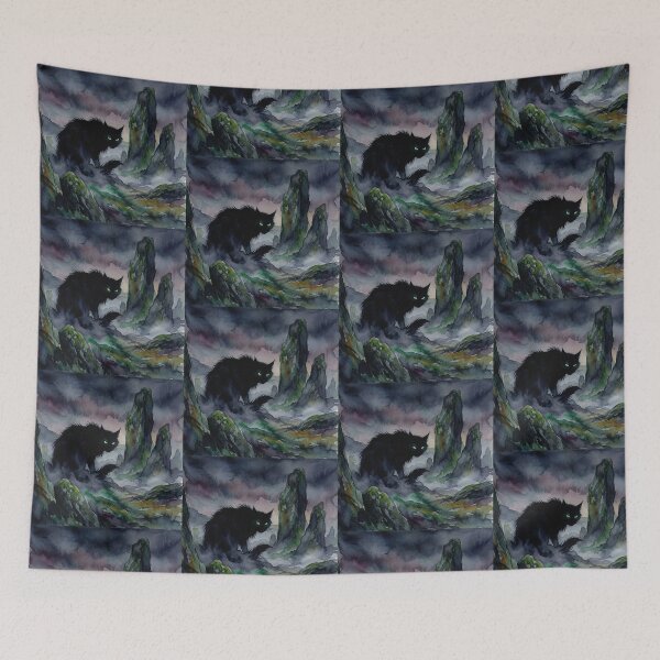 Item preview, The Black Cat on the spooky moors designed and sold by Vintage Designs +.
