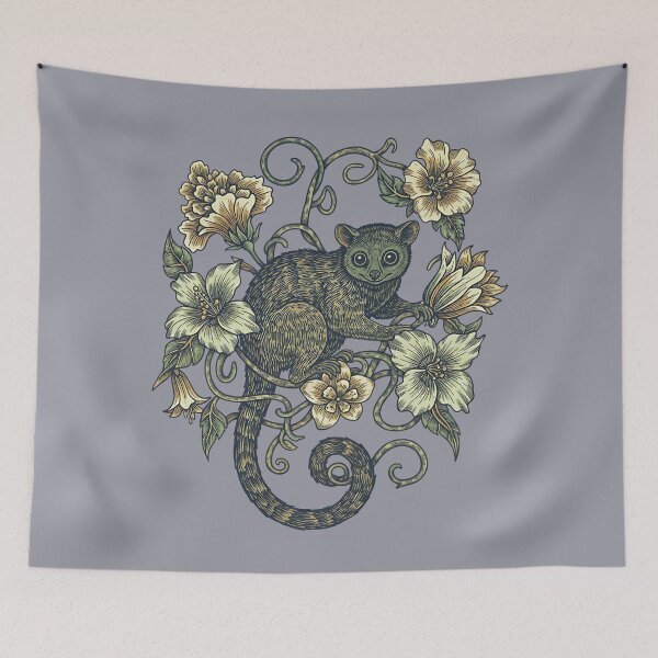 Item preview, Kinkajou Honey Bear in Tropical Flower Vines designed and sold by BirdsnStuff.