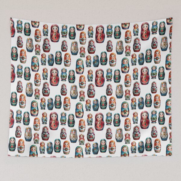 Item preview, Christmas Matryoshka Dolls - Russian Folk Art Design designed and sold by PAPIRO SIGLO XXI.