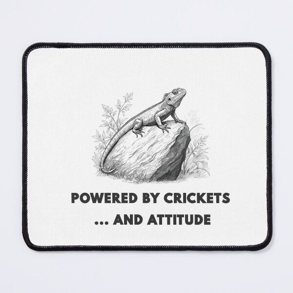 Item preview, Powered by Crickets and Attitude – Basking Lizard Scene, Reptile Lover Gift designed and sold by Panoramax.