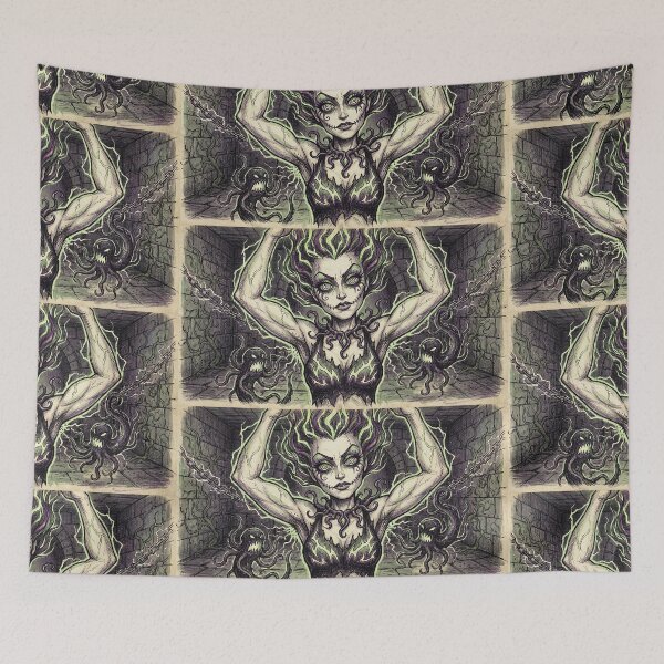 Item preview, Spooky ghostly woman with eldritch hair  illustration designed and sold by Vintage Designs +.