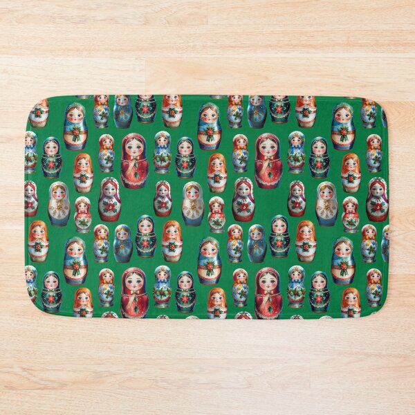Item preview, Christmas Matryoshka Dolls - Russian Folk Art Design - GREEN designed and sold by PAPIRO SIGLO XXI.