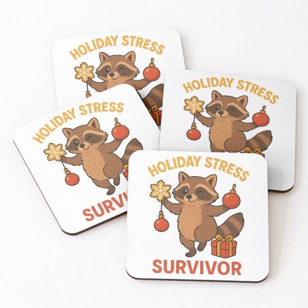 Item preview, Raccoon Holiday Stress Survivor designed and sold by Meandmyshop.