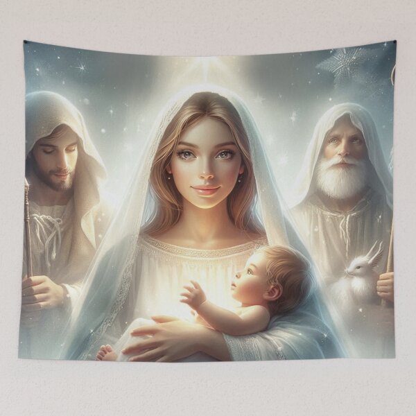 Artikelvorschau, Advent, Weihnachten, Jungfrau Maria mit dem Jesuskind und Hirten entworfen und verkauft von JaroDesign2023.