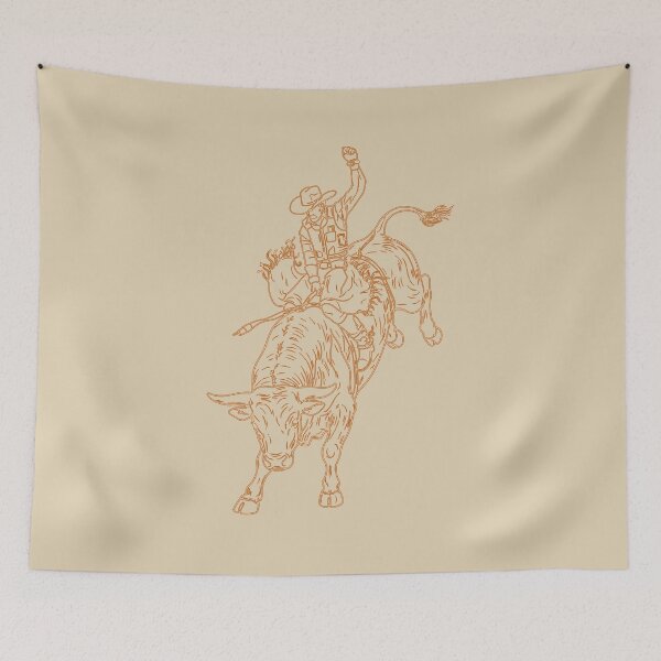 Item preview, Bull Riding Line Art  Western Rodeo Cowboy Illustration designed and sold by franktact.