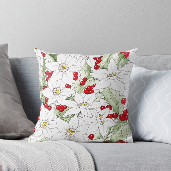 Item preview, Holly and Narcissus December Birth Floral Flowers designed and sold by Iwearthecheeseitdoesnotwearme.