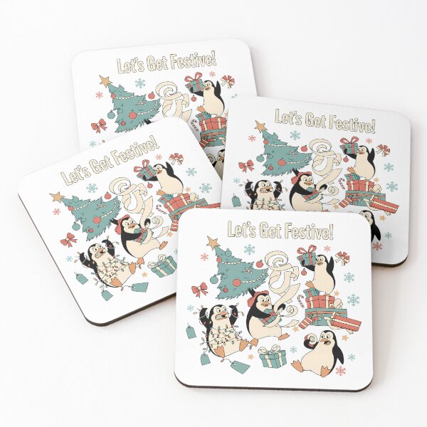 Item preview, Madagascar Penguins Let's Get Festive Art designed and sold by Drip stamp.