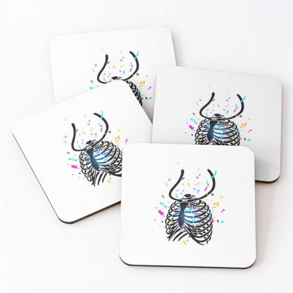 Item preview, Neon Ribs Burst – Colorful Psychedelic Skeleton Art designed and sold by ZYNORAworld.